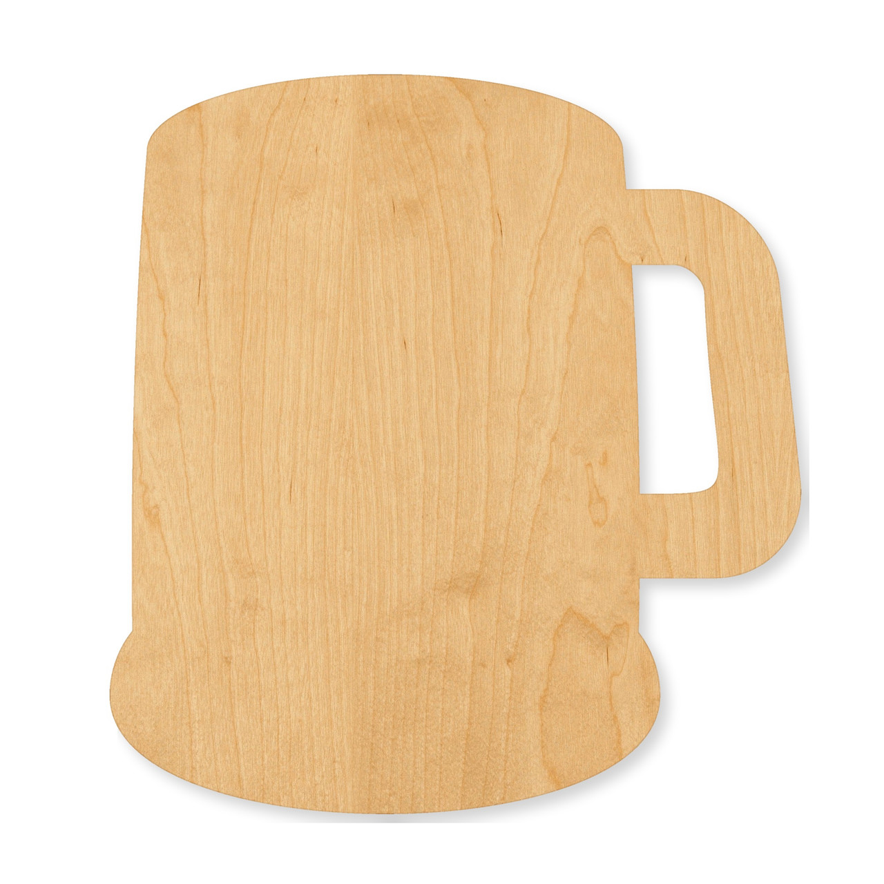 Laser cut beer mug wood cutout, unfinished Baltic Birch craft blank
