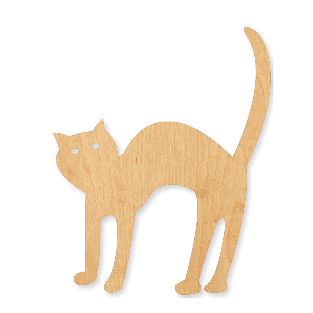Laser cut black cat 1 wood cutout, unfinished Baltic Birch craft blank