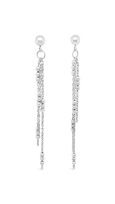 3 ball 3 strand dangle earrings sterling silver