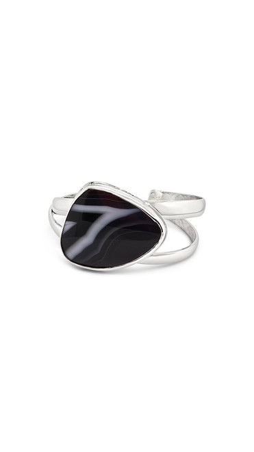 tuxedo agate on white background