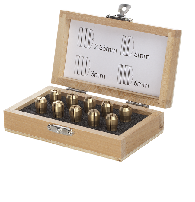 10 pinze metalliche di precisione in scatola di legno
