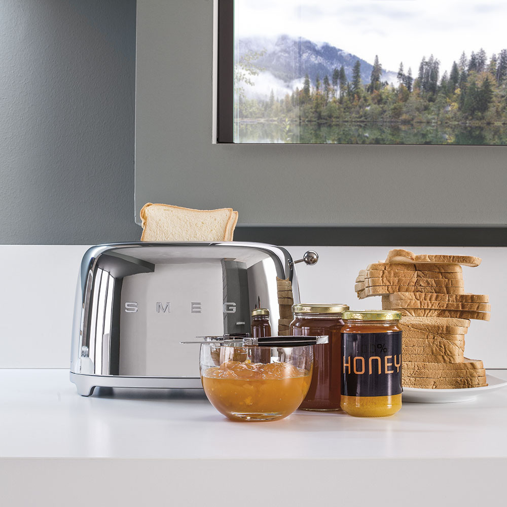 SMEG Slice Toaster Chrome Bents Garden Home