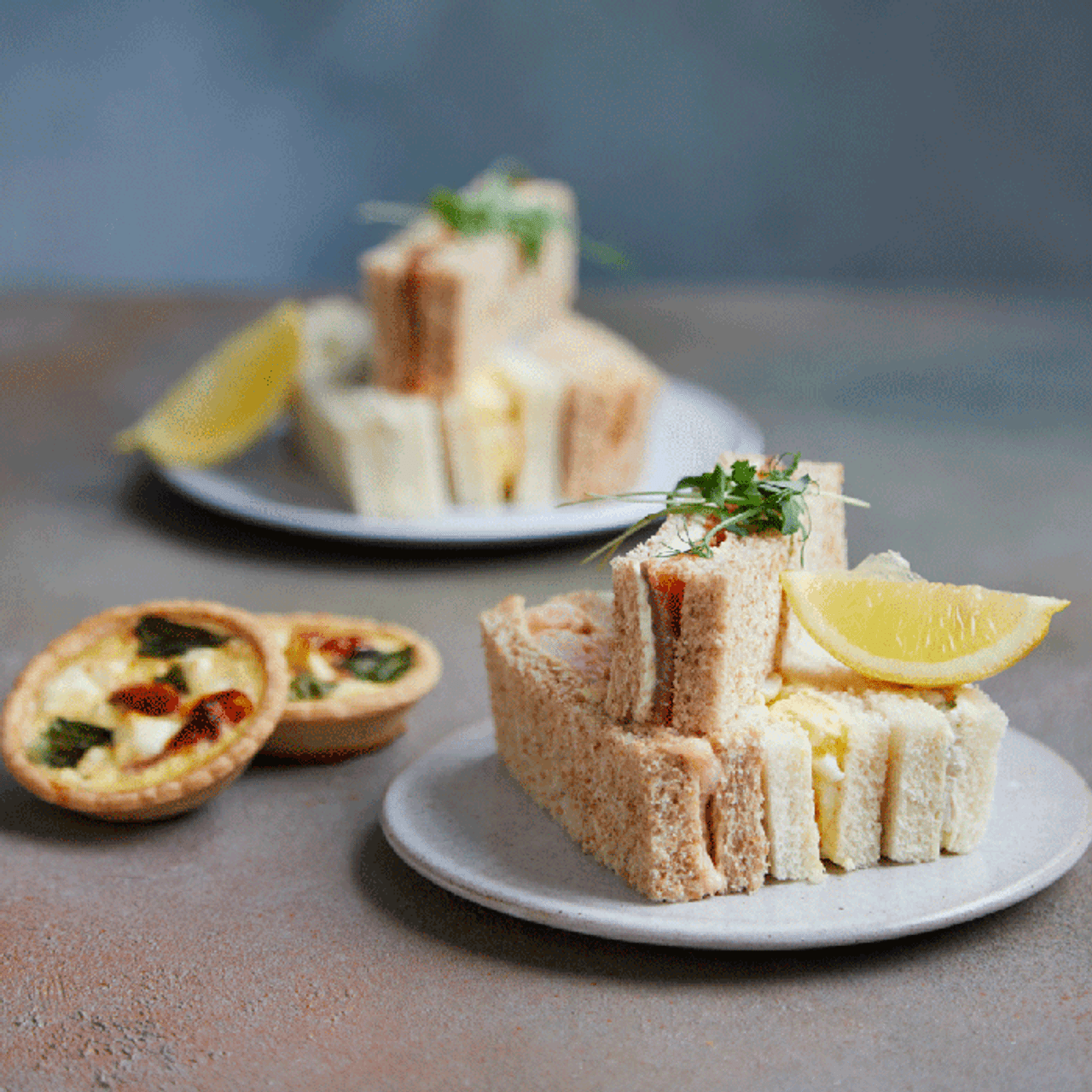 Festive Afternoon Tea selection with seasonal patisserie and sandwiches