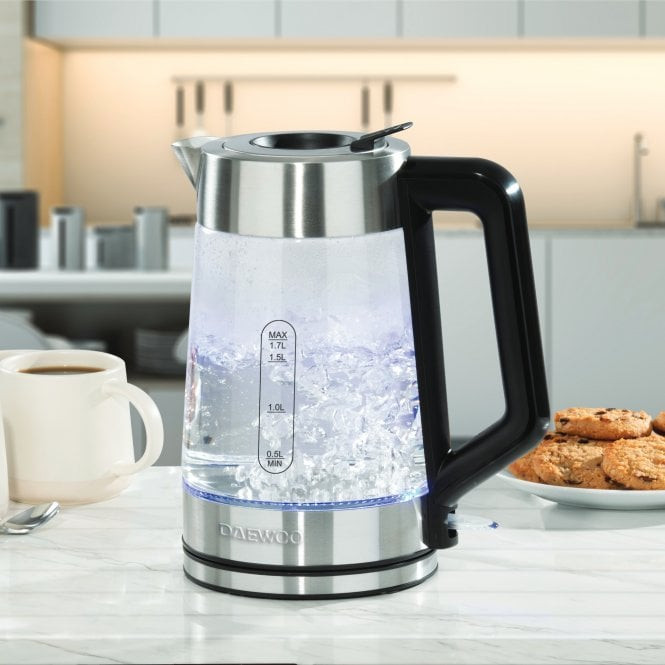 Daewoo Easy Fill LED Illuminating Glass Kettle