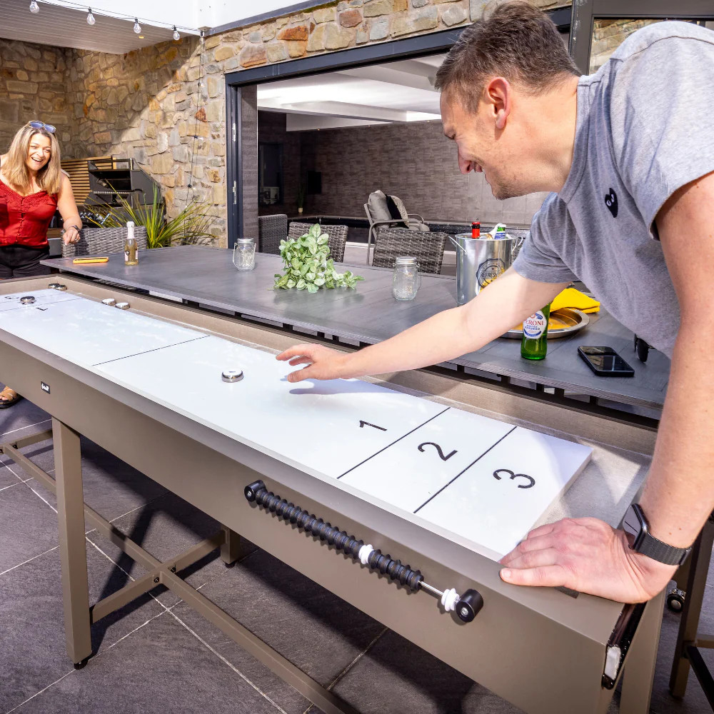 Hartman Pavilion 8 Seat Garden Activity Table Set with Shuffleboard