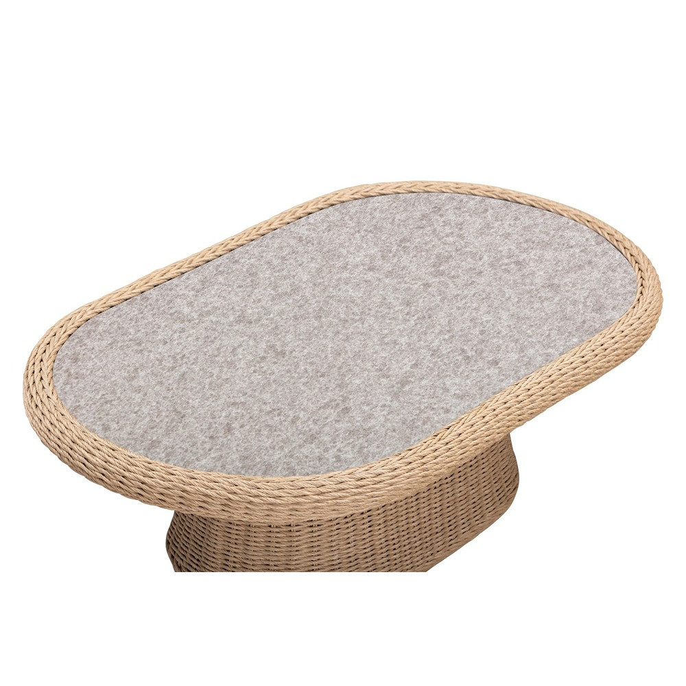 Java Rattan Garden 2 Seater Sofa Set with Glass Coffee Table