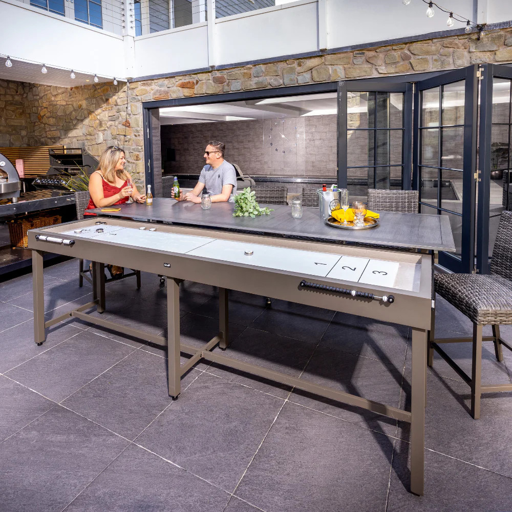 Hartman Pavilion 8 Seat Garden Activity Table Set with Shuffleboard
