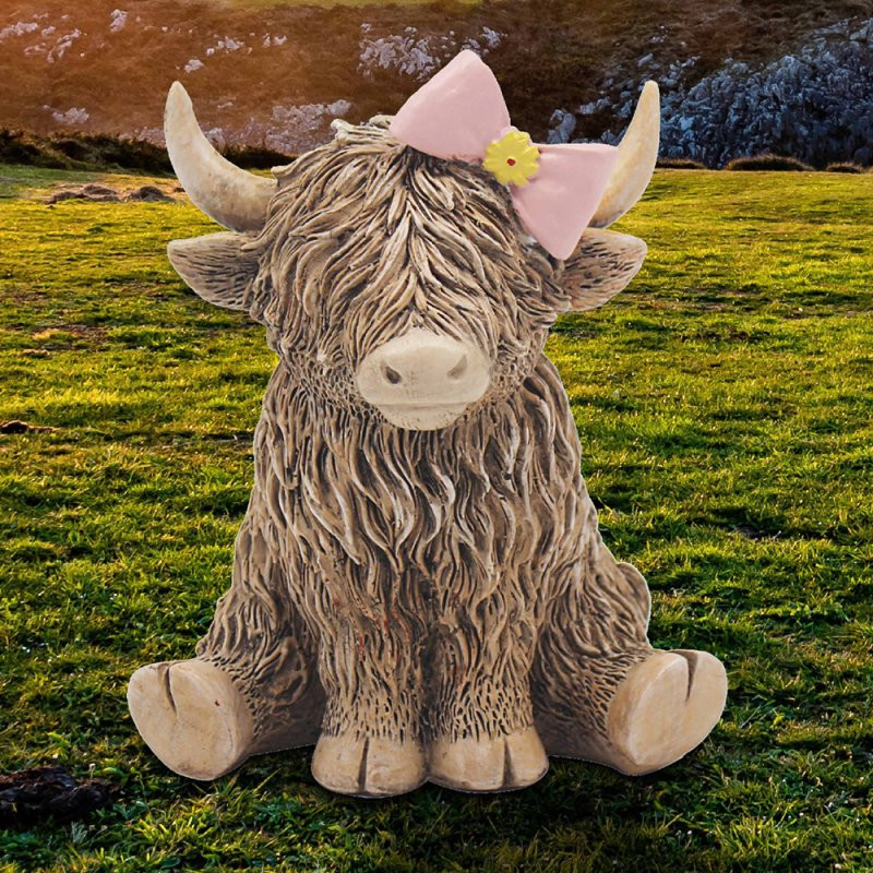 Highland Cow with Pink Bow Ornament
