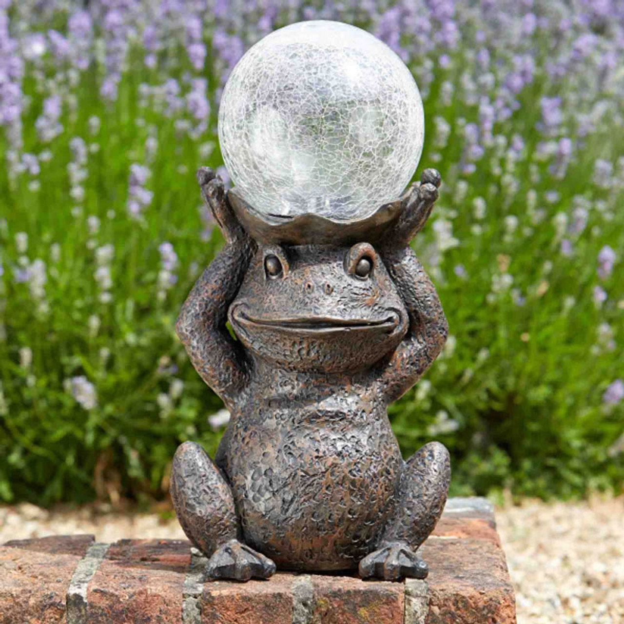 solar garden frog light