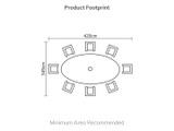 Bramblecrest Somerford 8-Seater Elliptical Dining Set (220 x 145cm)