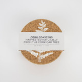 Printed Cork Coaster Fern Set 4
