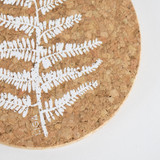 Printed Cork Coaster Fern Set 4