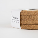 Printed Cork Coaster Fish White Set 4