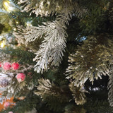 7.5ft / 230cm Puleo Slim Berry Spruce Frosted Unlit Hinged Christmas Tree