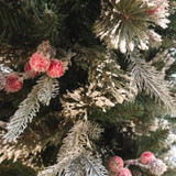 7.5ft / 230cm Puleo Slim Berry Spruce Frosted Unlit Hinged Christmas Tree