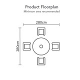 Supremo Rivington 4 Seat 120cm Round Dining Set