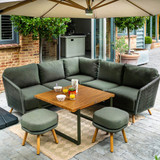 Hartman Eden Square Casual Corner Set - Moss / Juniper