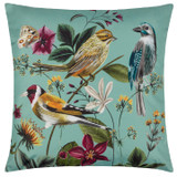 Riva Midnight Garden Bird Outdoor Cushion - Aqua