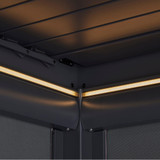 Norfolk Leisure Royce Cube Gazebo - Wood effect Aluminium With LEDs