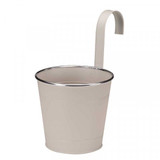 Smart Garden Hanging Metal Planter Fence & Balcony Hanging Pot Ivory 6"