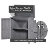 Wooden Garden Storage Bench 74x43x88cm - Grey