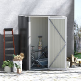 Metal Garden Storage Bike Shed 142x84x189 - Grey