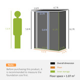 Metal Garden Storage Bike Shed 142x84x189 - Grey