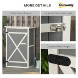 Wooden Garden Storage Cabinet 75x56x115cm - Grey