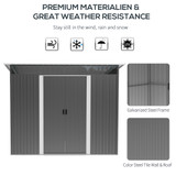 Metal Garden Shed 5x4ft - Grey