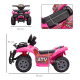 ATV Four Wheeled Quad Bike Pink 6v Electric Ride On Car