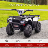 Quad Bike Car Black & White 12V Electric Ride On Care