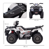 Quad Bike Car Black & White 12V Electric Ride On Care