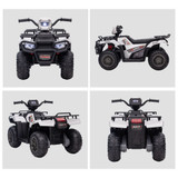 Quad Bike Car Black & White 12V Electric Ride On Care