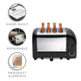 Dualit Classic 4 Slice Toaster - Matt Black