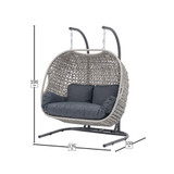 Bramblecrest Wentworth Rattan Double Cocoon Hanging Chair