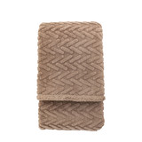 Herringbone Sherpa Throw Taupe 1400x1800mm