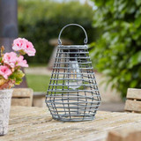 Smart Solar Faux Rattan Lantern Maris 26.5cm - Slate