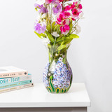 Lesser & Pavey Glass Vase - Delphiniums