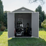 Keter Manor 6 x 8 ft Outdoor Plastic Garden Shed - Grey