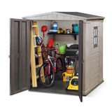 Keter Factor 6 x 6 ft Outdoor Plastic Garden Shed - Brown