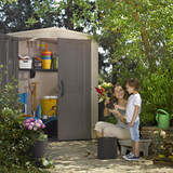 Keter Factor 6 x 6 ft Outdoor Plastic Garden Shed - Brown