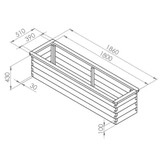 Zest Sleeper Raised Bed - Narrow 1.8m x 0.45m x 0.45m