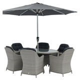 Bramblecrest Wentworth 6 Seat Set with 175cm Elliptical Table & Parasol