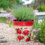 Zest Pot 30cm - Poppies & Bees