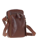 Small Leather Body Bag - Chesnut