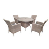 Sicily 120cm 4 Seater Round Dining Set