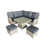 Sicily Corner Sofa Set - Includes Stools & 80cm Square Table
