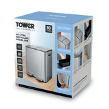 Tower Silver 40L Recycling Pedal Bin