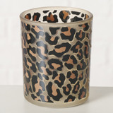 Windlight Leony Leopard Round Candle Holder - 8.5cm
