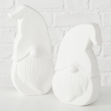 Snorga White Gnome Santa LED Set of 2 24 cm